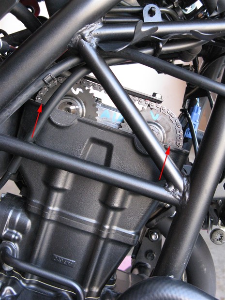 Camshaft sprocket alignment marks - TDC