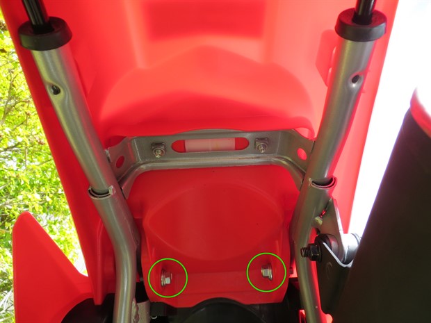 Location of seat bolts